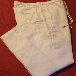 Murano White Linen Pants 38x30